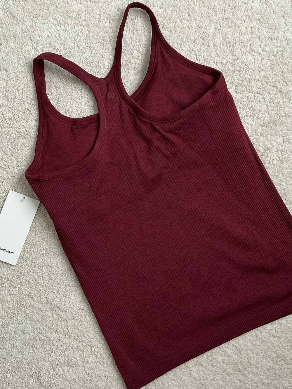 lululemon athletica ebb to streetRibbed Racerback Tank Top in Deep Wine - Picture 3 of 3